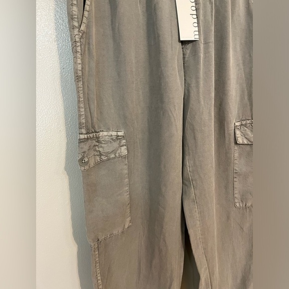 Mododoc Womens Beige Soft Comfy Cargo Joggers Pockets Size S NWT - Picture 8 of 15